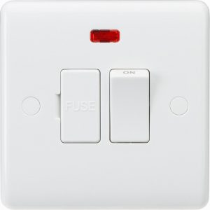 13A Switched Fused Spur Unit with Neon and Flex Outlet from Base