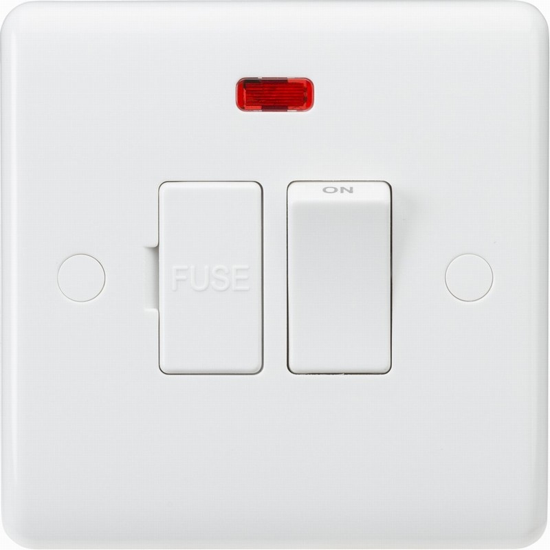 13A Switched Fused Spur Unit with Neon and Flex Outlet from Base