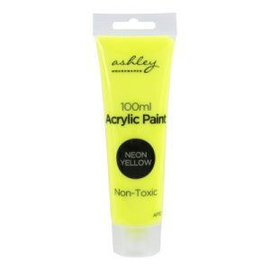 100ml Waterproof Quick Drying Neon Yellow Acrylic Paint Tube