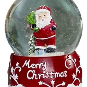 Christmas Snow Globe Trad. Santa Red & White Musical