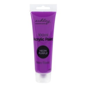 100ml Waterproof Quick Drying Neon Purple Acrylic Paint Tube