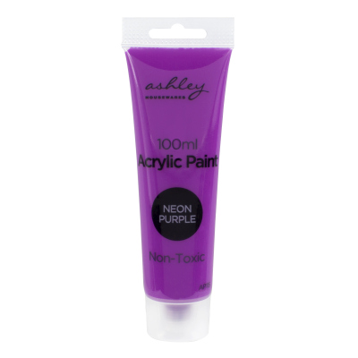 100ml Waterproof Quick Drying Neon Purple Acrylic Paint Tube