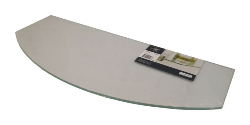 Shelf DURALINE Floating Glass Frost 80x20cm Bowed x12mm D