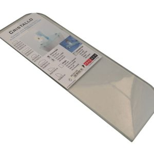 Shelf CRISTALLO Floating Glass Clear 40x13cm Radius Edge D