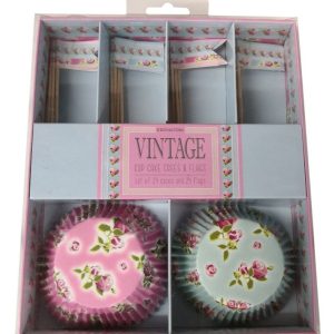 Cake Cakes Cup x24 + Flags Vintage Design D