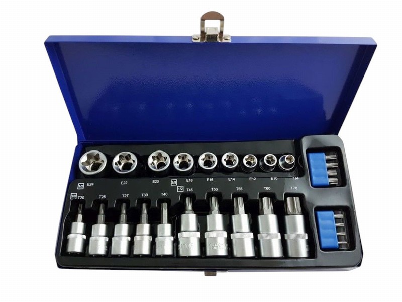 TorxStar Sockets Male & Female 27Pce. In Case