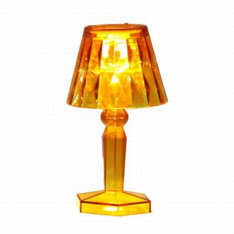 Decorative LED Lantern Amber Shade 6.5x12cm