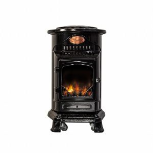Provence Gloss Black Flame Effect Portable Gas Heater