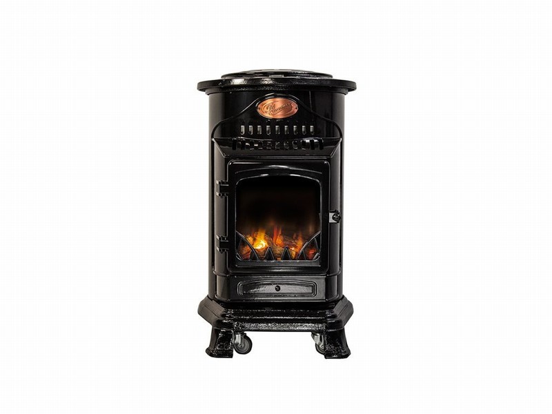 Provence Gloss Black Flame Effect Portable Gas Heater