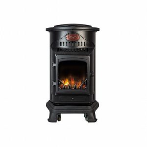 Provence Matt Black Flame Effect Portable Gas Heater