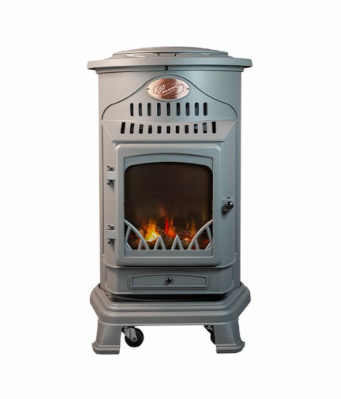 Povence Misty Grey Flame Effect Portable Gas Heater
