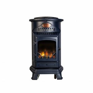 Provence Navy Blue Flame Effect Portable Gas Heater