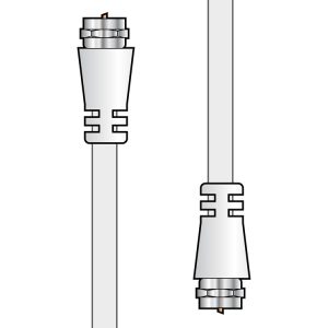 Lead Coaxial Satellite F Plug to F Plug Plug 2Mtr. White