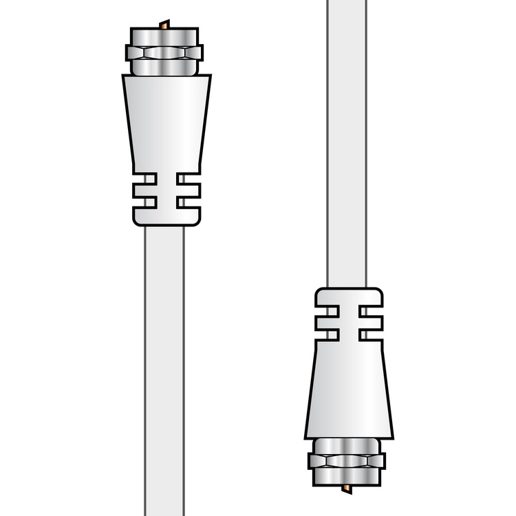 Lead Coaxial Satellite F Plug to F Plug Plug 2Mtr. White