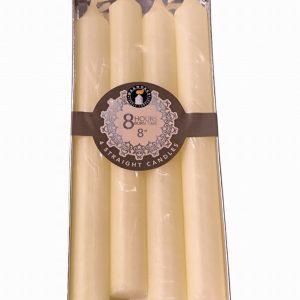 4 x 20cm (8") Straight Ivory Candles