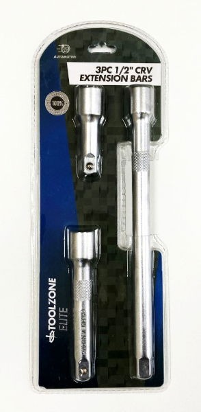 Socket Drive Extension Bar 3 5 10" 75 125 250mm