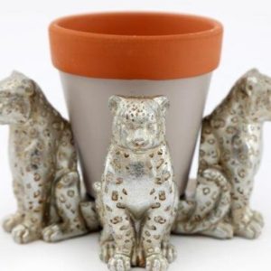 Planter Pot Risers Leopard White 8.5x5x10cm x3