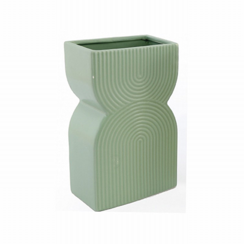 Vase Bee Ribbed 12x20cm Jade Green