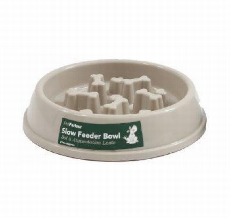 Pet Bowl 23cm Slow Feeder Plastic Beige