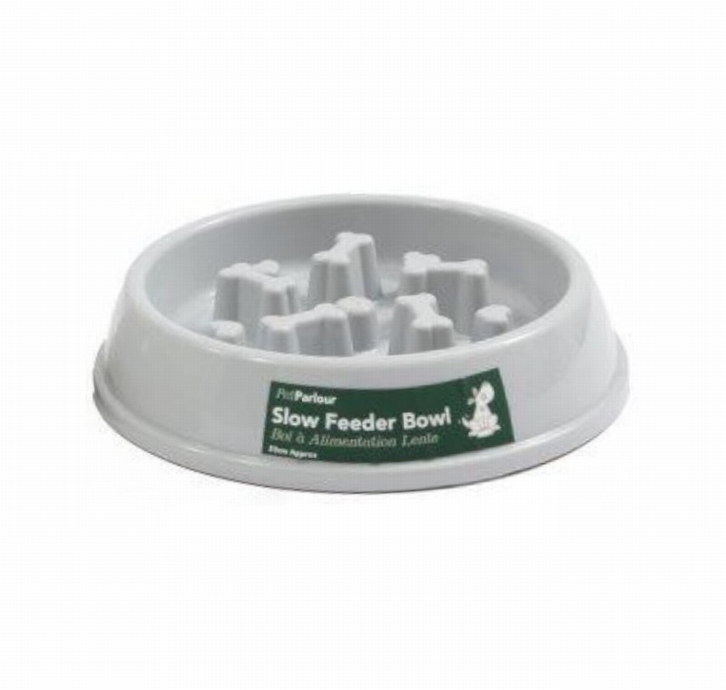 Pet Bowl 23cm Slow Feeder Plastic Grey