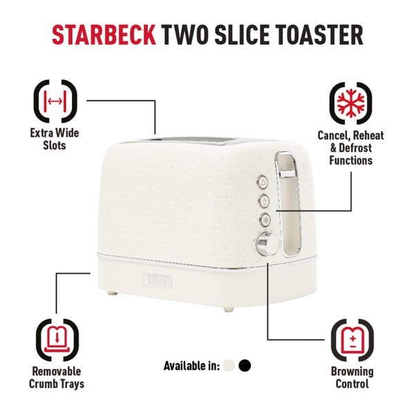 Toaster HADEN Starbeck 2Slice Ivory - Image 2