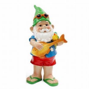 Ornamental Gnome 34.5cm Beach Green Hat