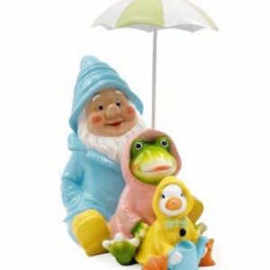 Ornamental Gnome Frog & Duck 26.5cm Blue