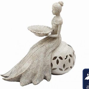 Ornamental Lady Solar Bird Bath 39.5cm