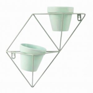 Green Planter on Mounted Wire Frame