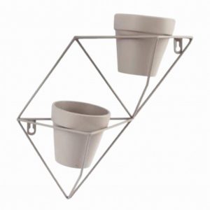 Terracotta Wall Mounted Planter on Wire Frame