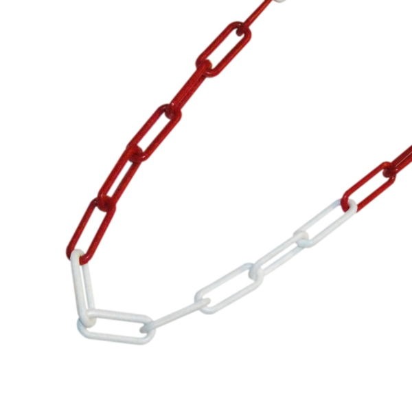 Chain Plastic Red & White 6x50mm per Mtr.