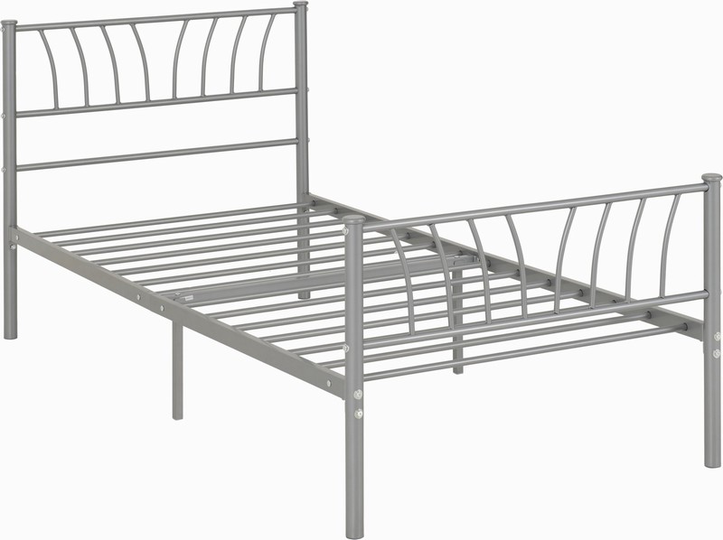Bedstead 90cm HARLOW Metal Silver