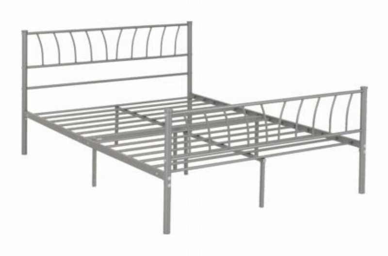 Bedstead 135cm HARLOW Metal Silver