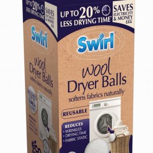 Tumble Drier Balls Woollens SWIRL x2 Aids Drying
