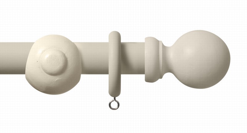 Curtain Pole RENAISSANCE Ball End 28mmx160cm Wood Cream