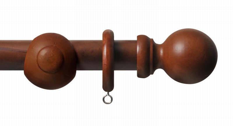 Curtain Pole RENAISSANCE Ball End 28mmx200cm Wood Walnut