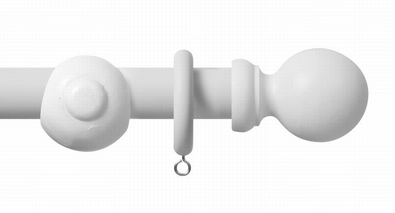 Curtain Pole RENAISSANCE Ball End 28mmx240cm Wood White
