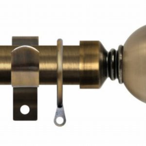 Curtain Pole RENAISSANCE Ext. Ball 25/28mmx 90>160cm Ant. Brass