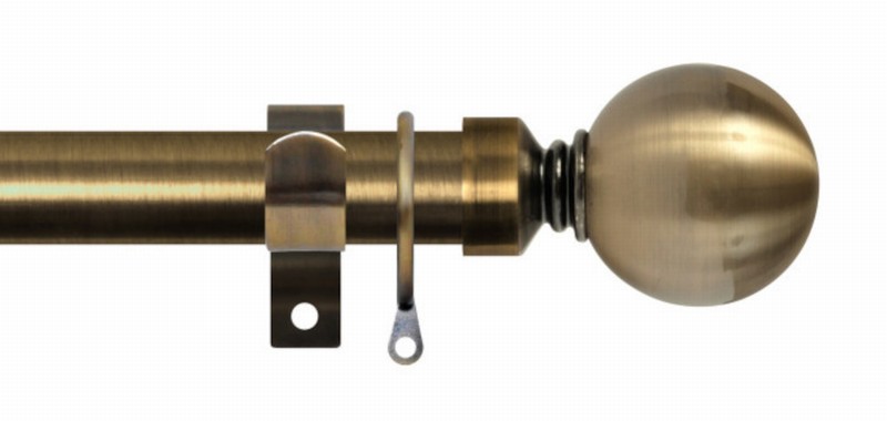 Curtain Pole RENAISSANCE Ext. Ball 25/28mmx180>340cm Ant. Brass