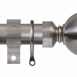 Curtain Pole RENAISSANCE Ext. Ball 25/28mmx 90>160cm Br. Nickel