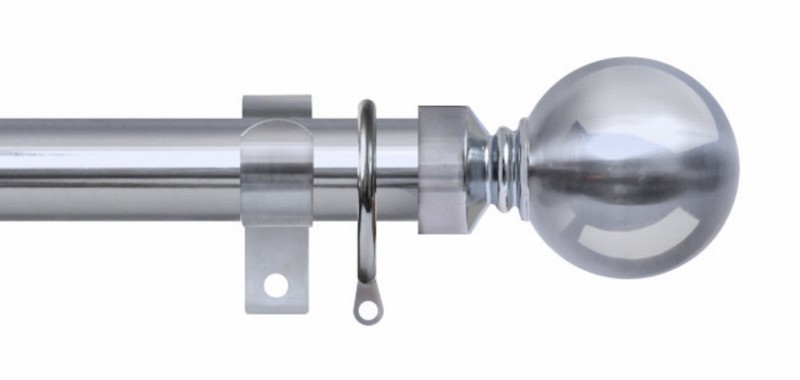 Curtain Pole RENAISSANCE Ext. Ball 25/28mmx180>340cm P. Chrome