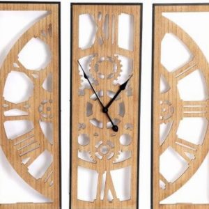 Clock 3 Part Wooden 59x58cm