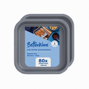 Air Fry BETTERWARE 17cm Square Tin x2 Non Stick